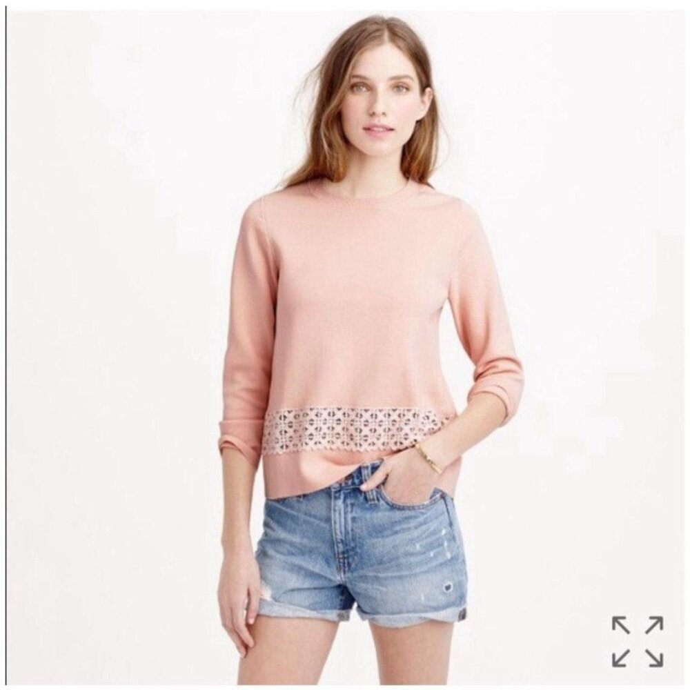 Light Pink J Crew Eyelet Sweater